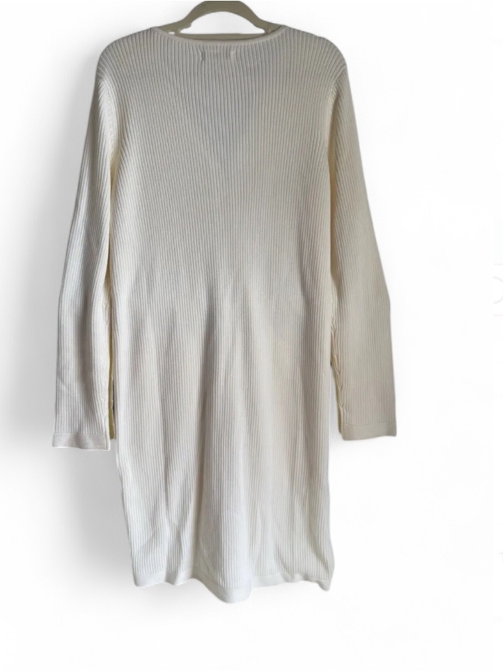Calvin Klein Ivory Ribbed Zip-Front Dress - Picture 2 of 9